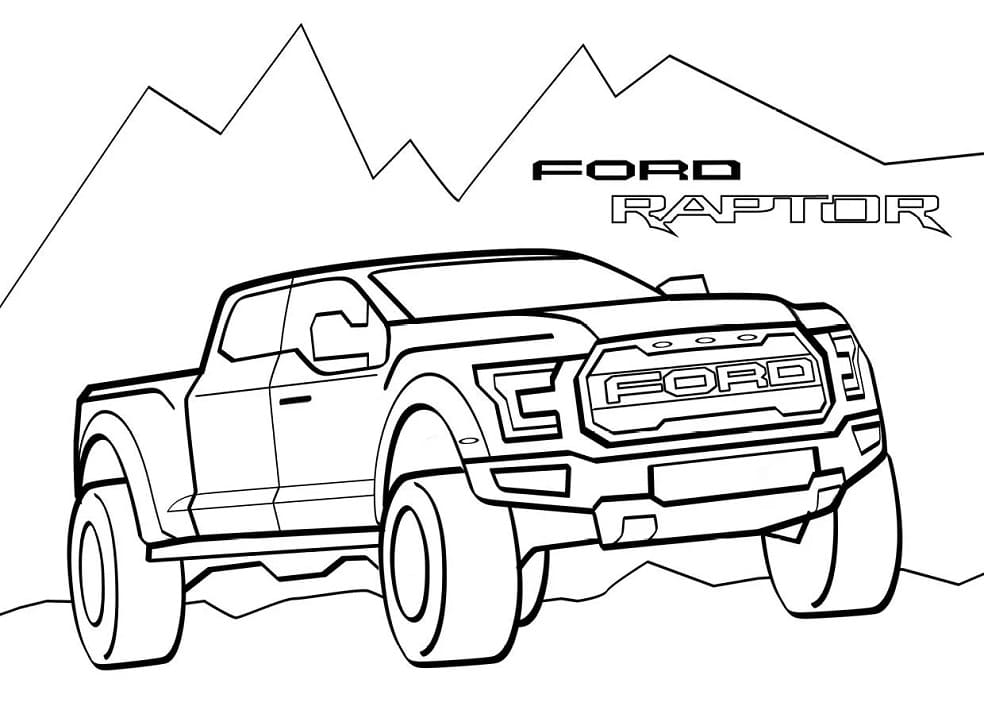 Ford raptor pick up coloring page