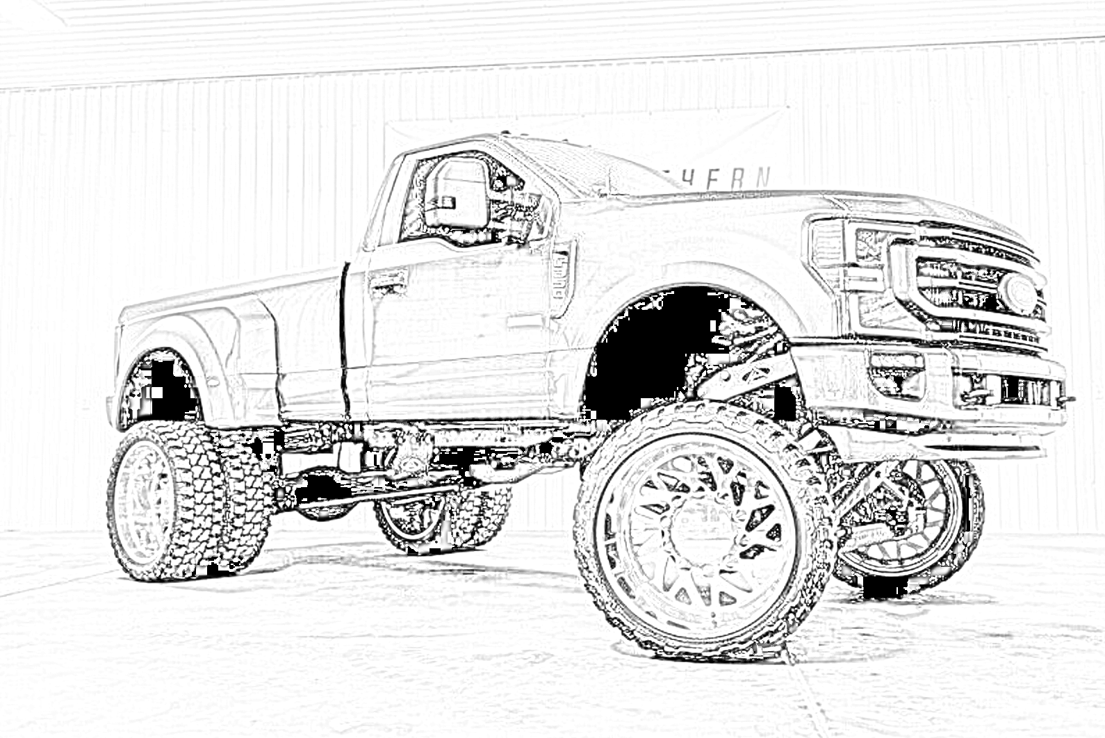 Dually truck coloring pages print download