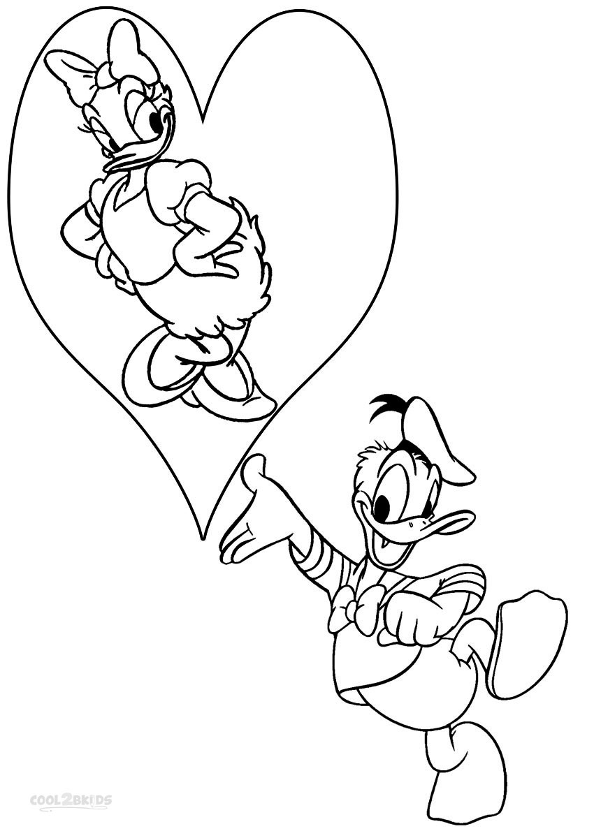 Coloring pages donald and daisy duck coloring page