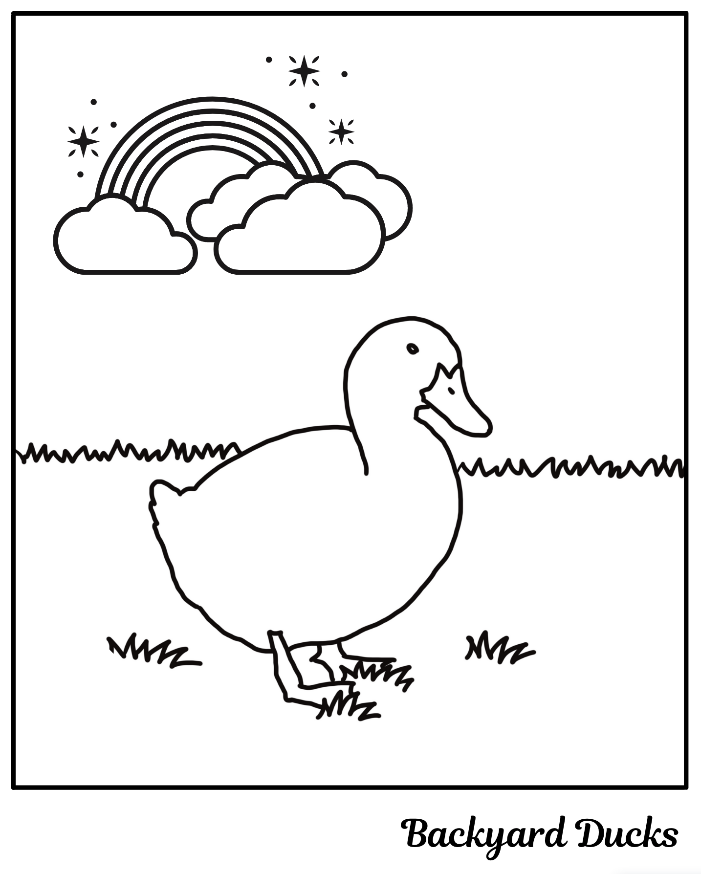 Backyard ducks coloring pages