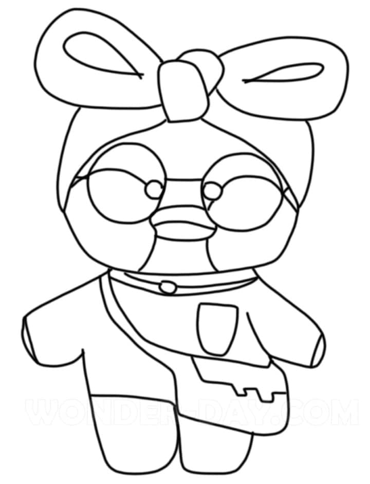 Lalafanfan duck for free coloring page