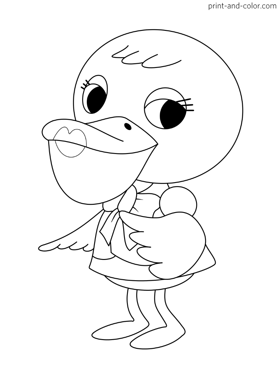 Animal crossing coloring pages print and color