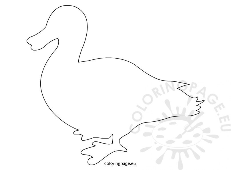 Duck template coloring page