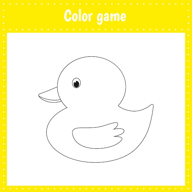 Premium vector coloring page for kids education and activity color duck coloring book vector black and white illustration on white background