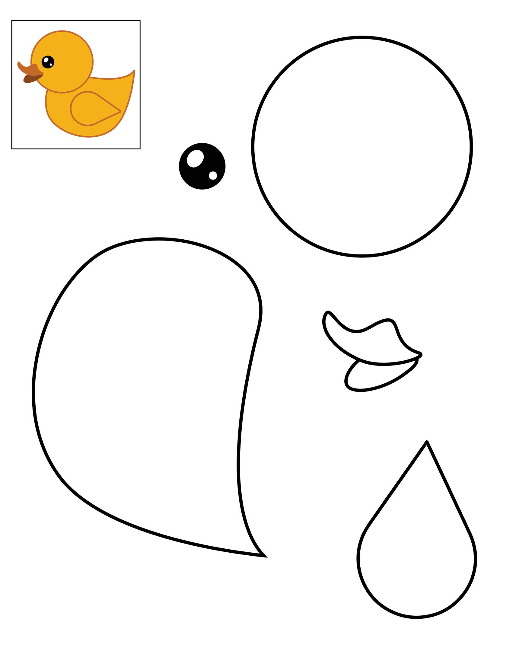 Color cut and glue duck preschool printable template free printable papercraft templates