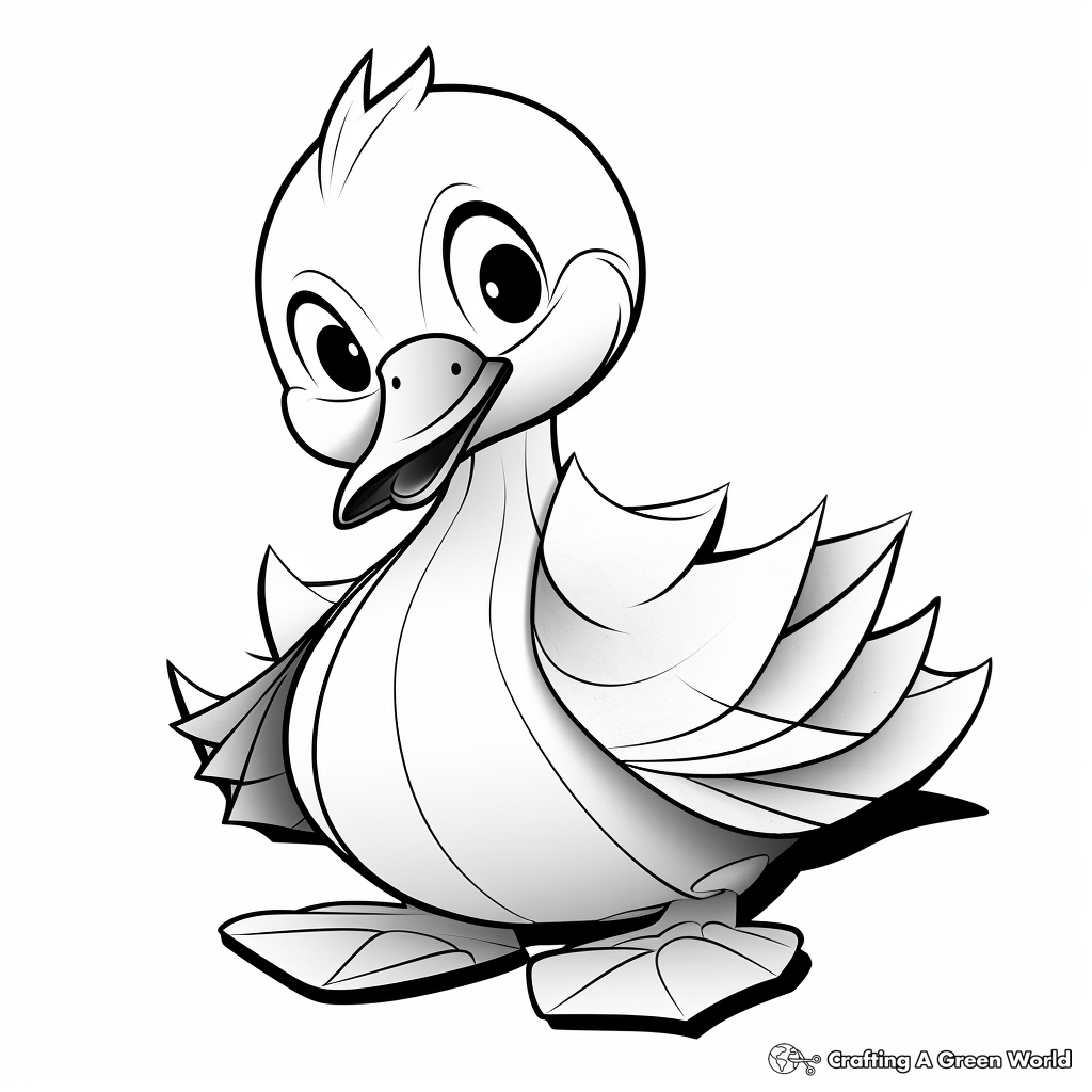 Paper duck coloring pages