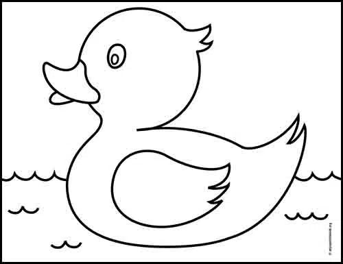 Easy how to draw a rubber duck tutorial and rubber duck coloring page coloring pages preschool coloring pages drawing pictures for kids