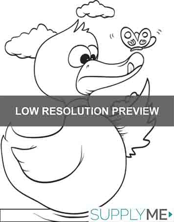 Printable cartoon duck coloring page for kids â
