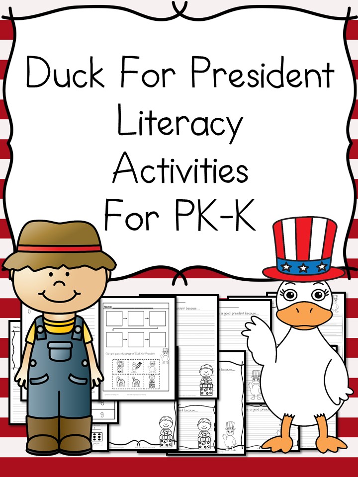 Free duck for president literacy activities pack