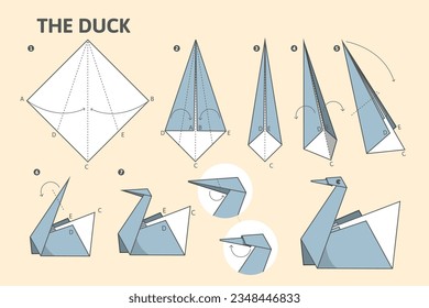 Origami instructions origami instruction step by stock vector royalty free