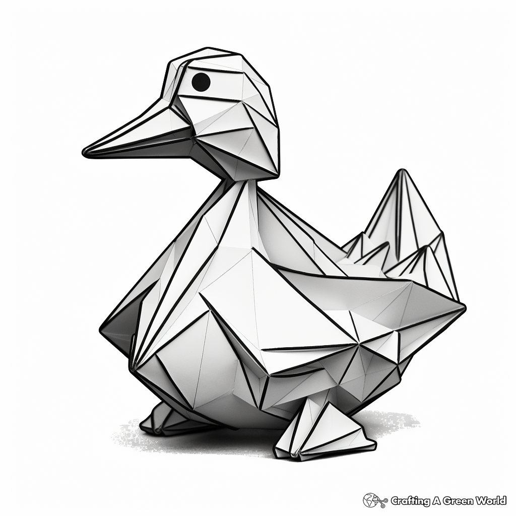 Paper duck coloring pages