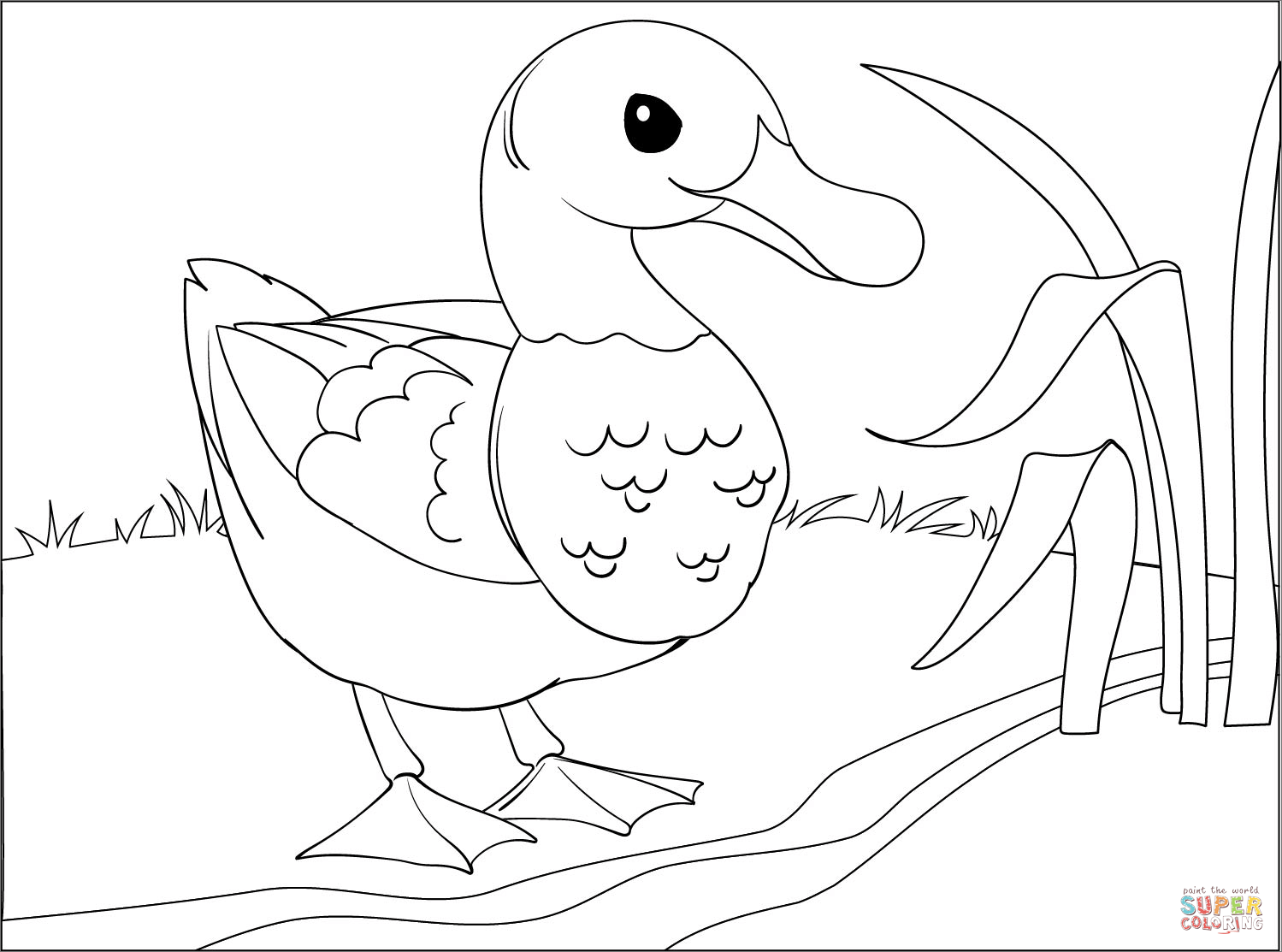 Duck coloring page free printable coloring pages