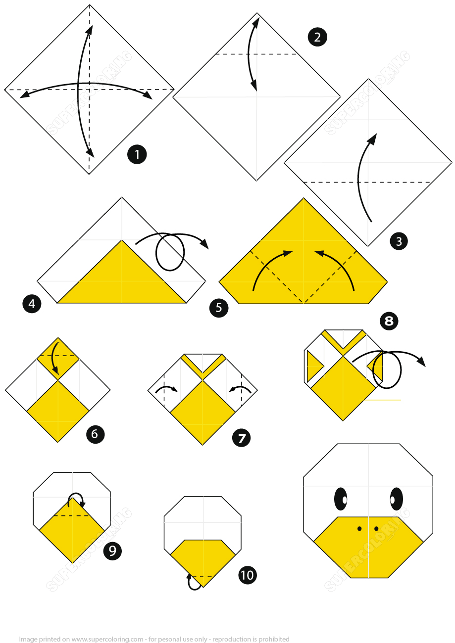 How to make an origami duck face step by step instructions free printable papercraft templates