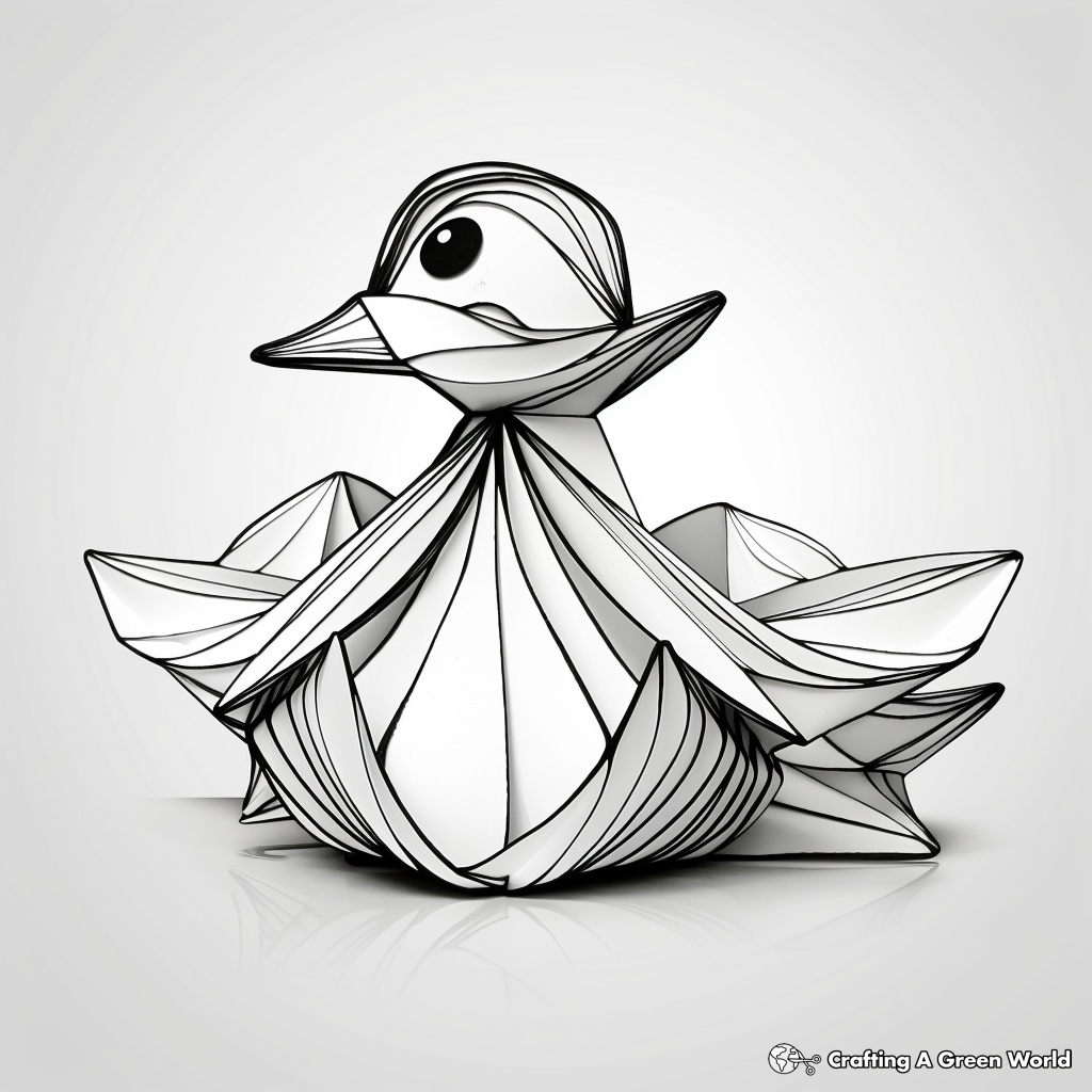 Paper duck coloring pages