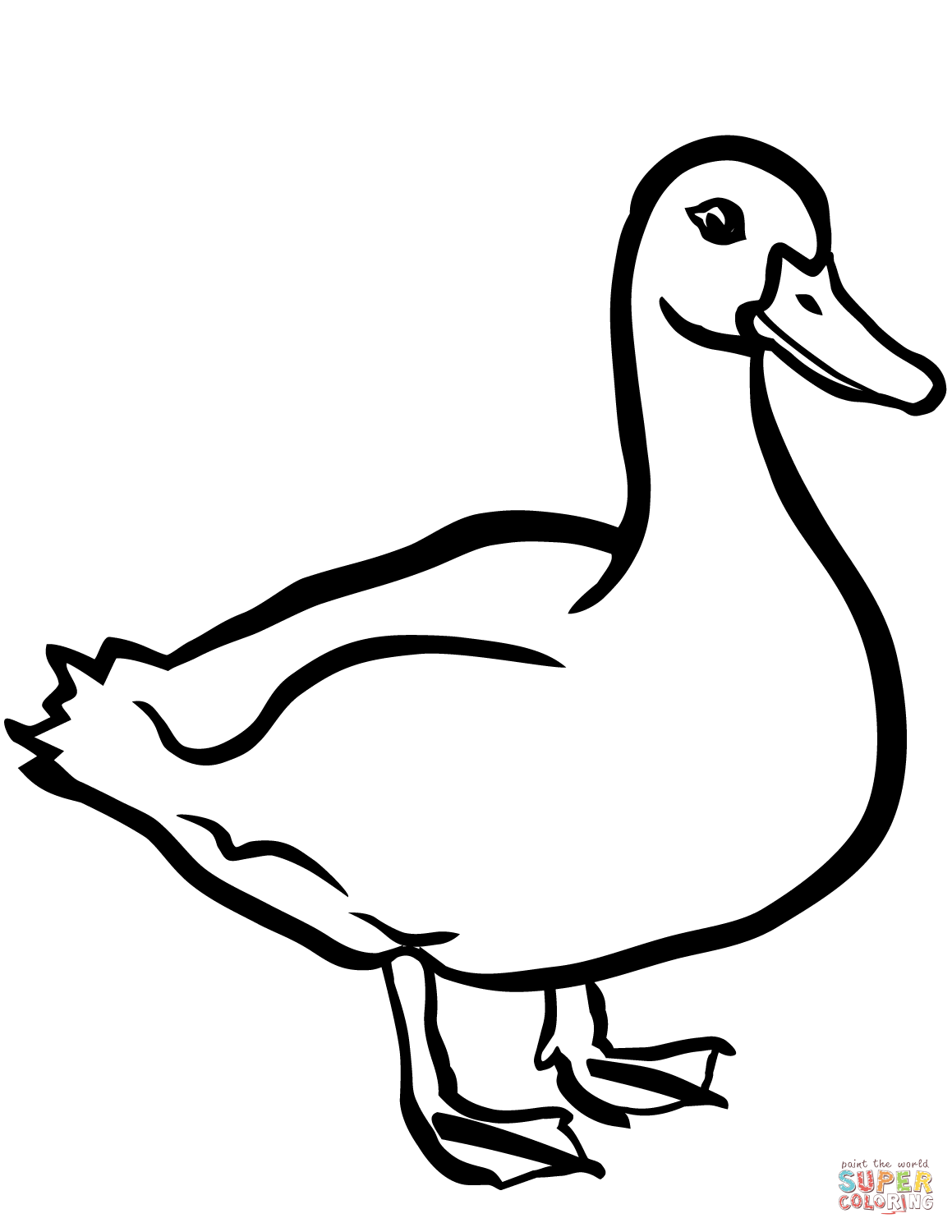 Duck coloring page free printable coloring pages