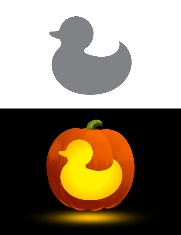 Printable simple duck pumpkin stencil