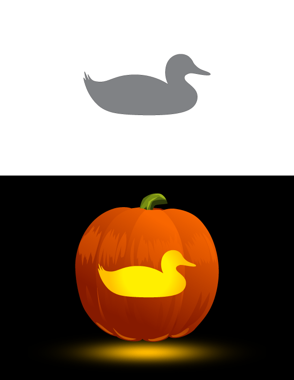 Printable duck pumpkin stencil