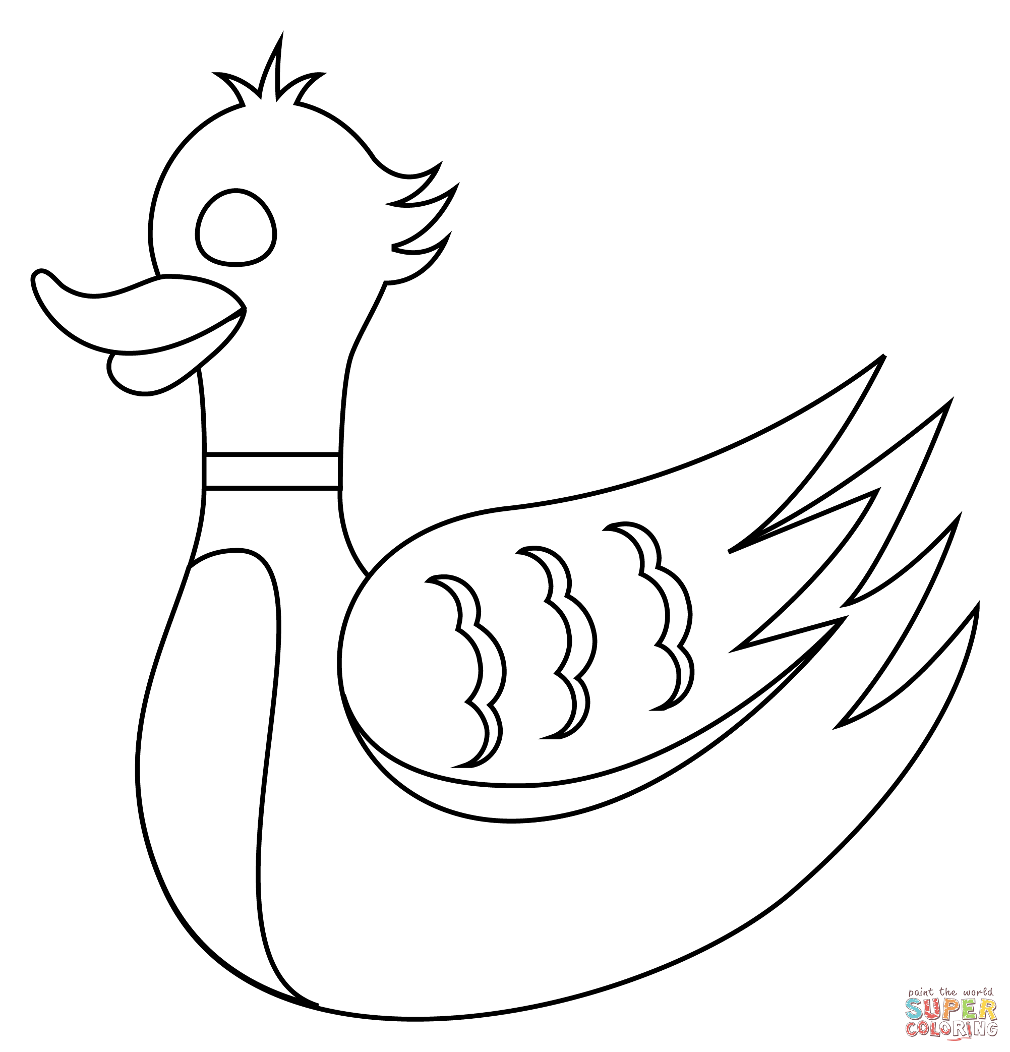 Duck coloring page free printable coloring pages