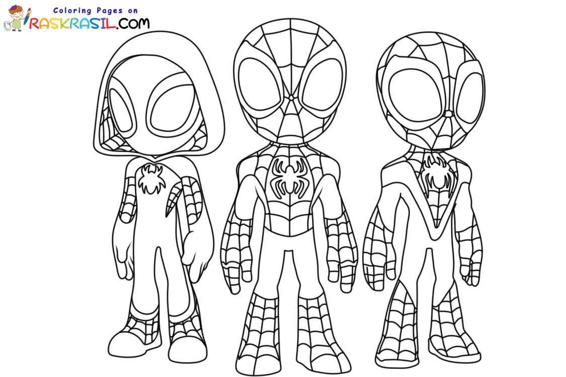 Spidey and his amazing friends coloring pages spider coloring page coloring pages detailed coloring pages