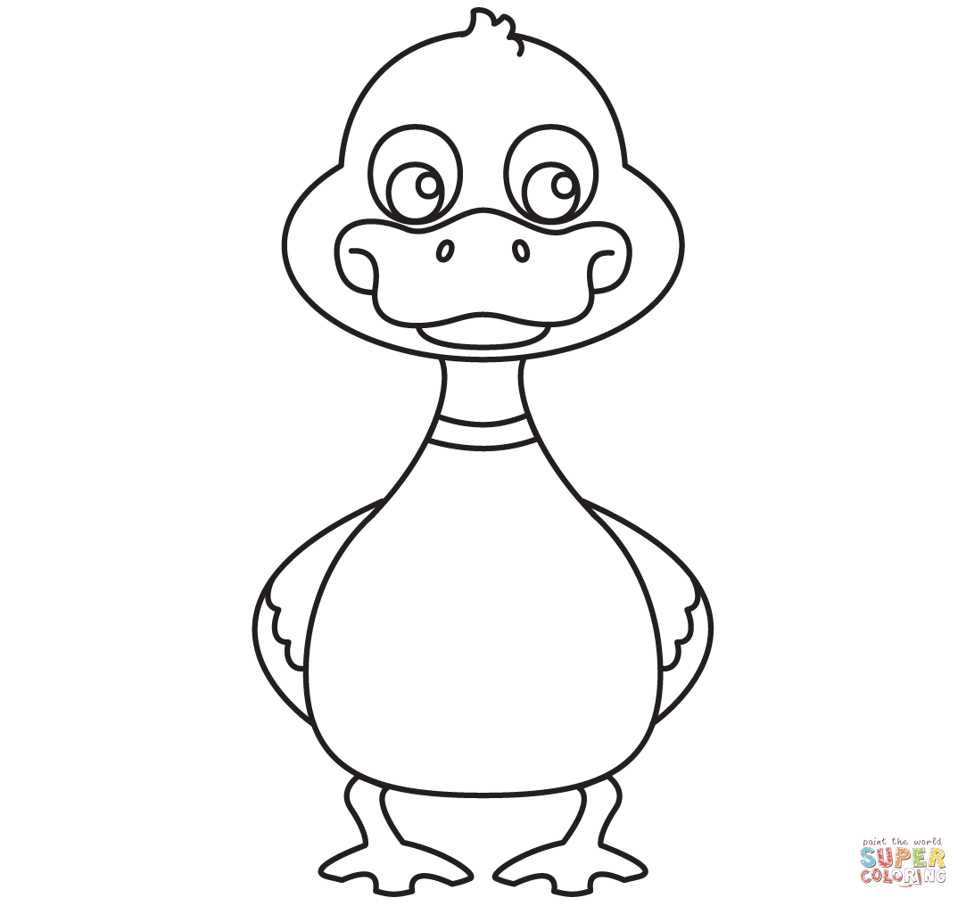 Duck coloring page free printable coloring pages