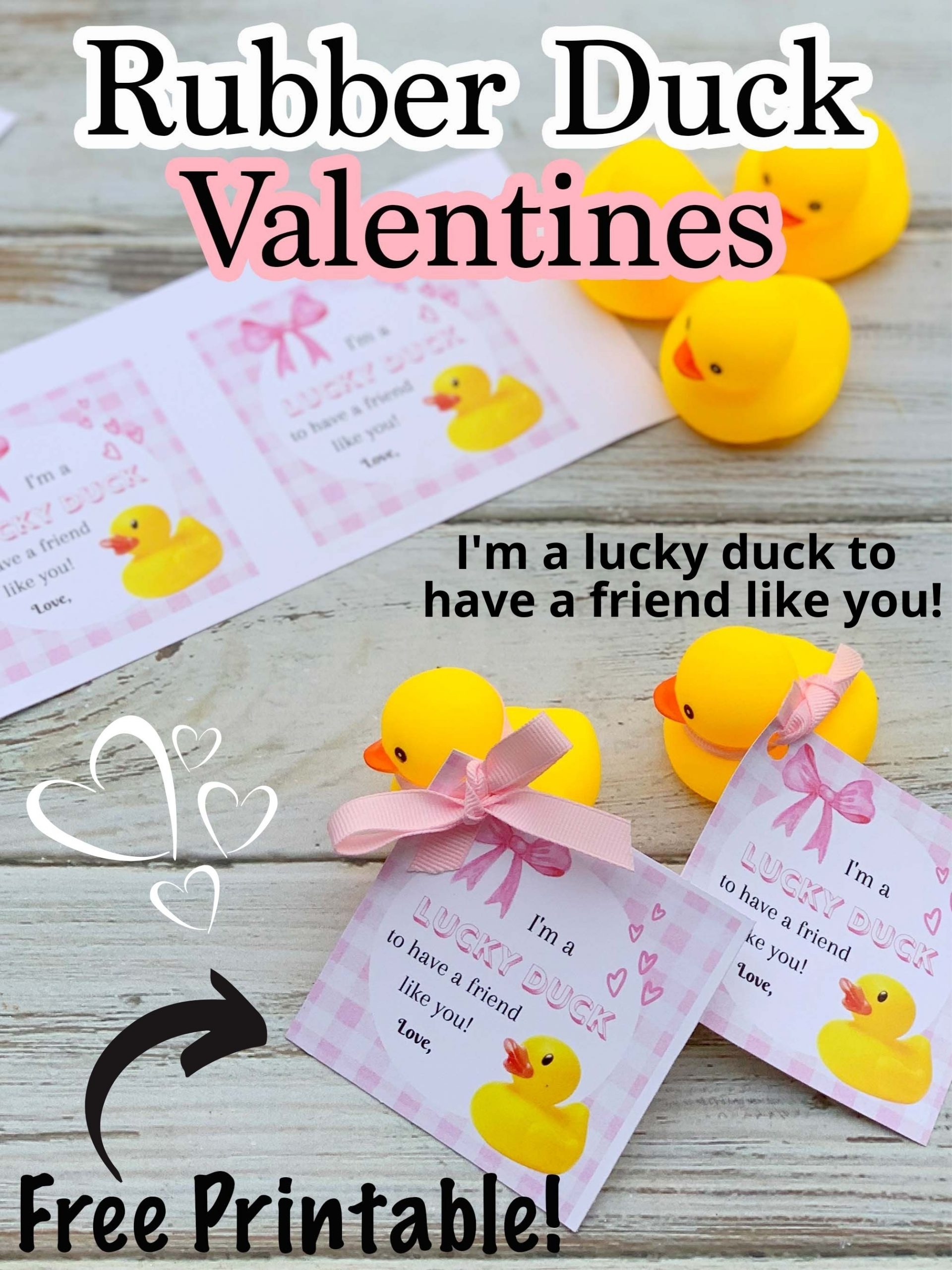 Free printable rubber duck valentines for kids
