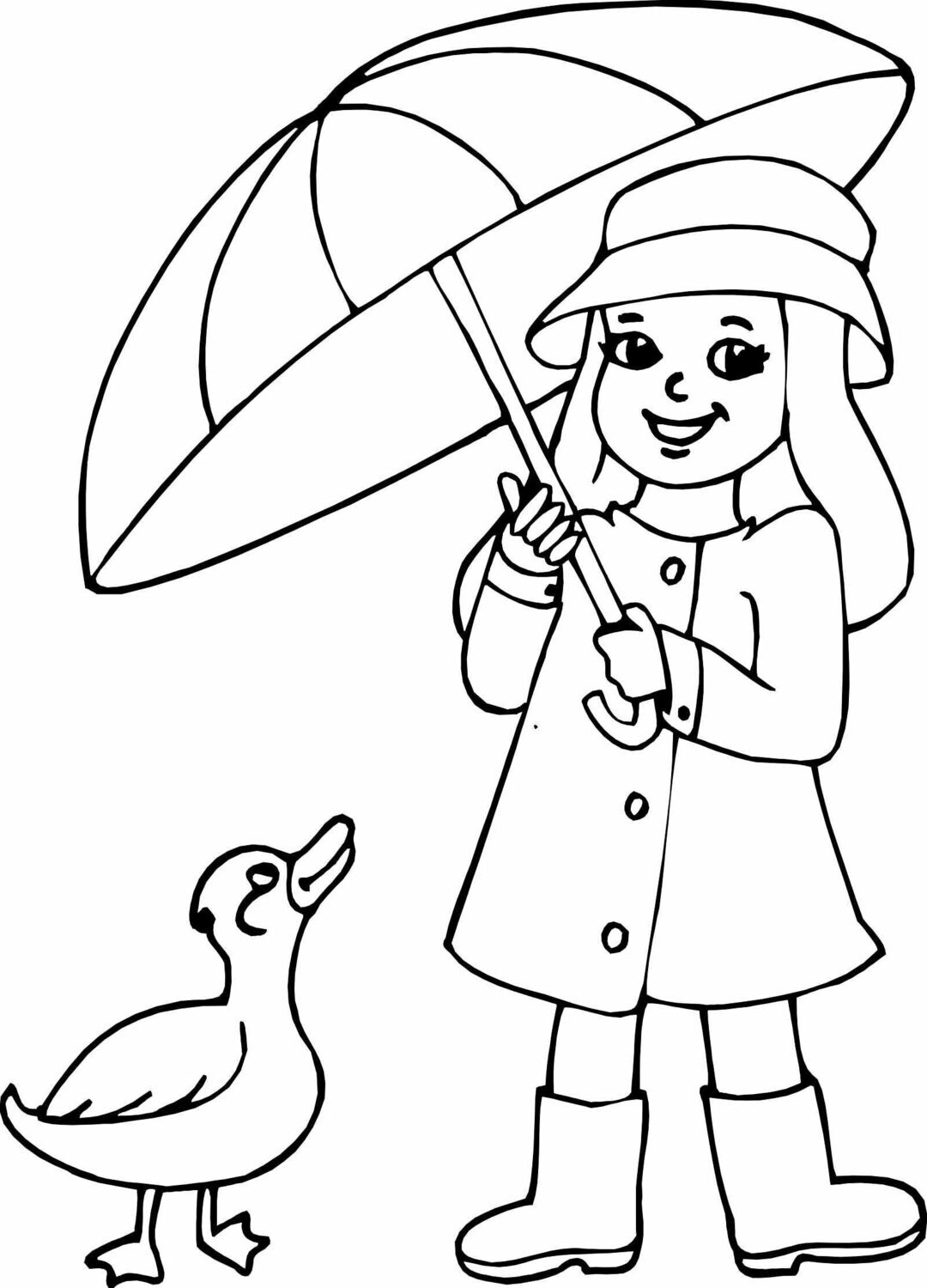 Girl with duck umbrella