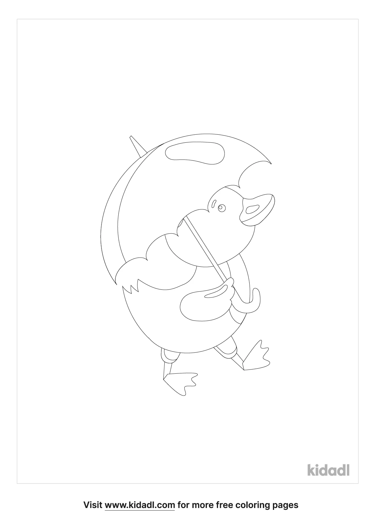 Free duck with umbrella coloring page coloring page printables
