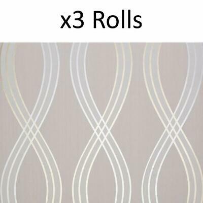 Rolls dulux st laurent wallpaper silver gold grey geometric metallic