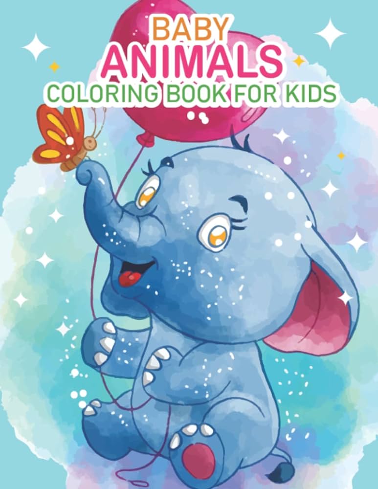 Baby animals coloring book for kids ages