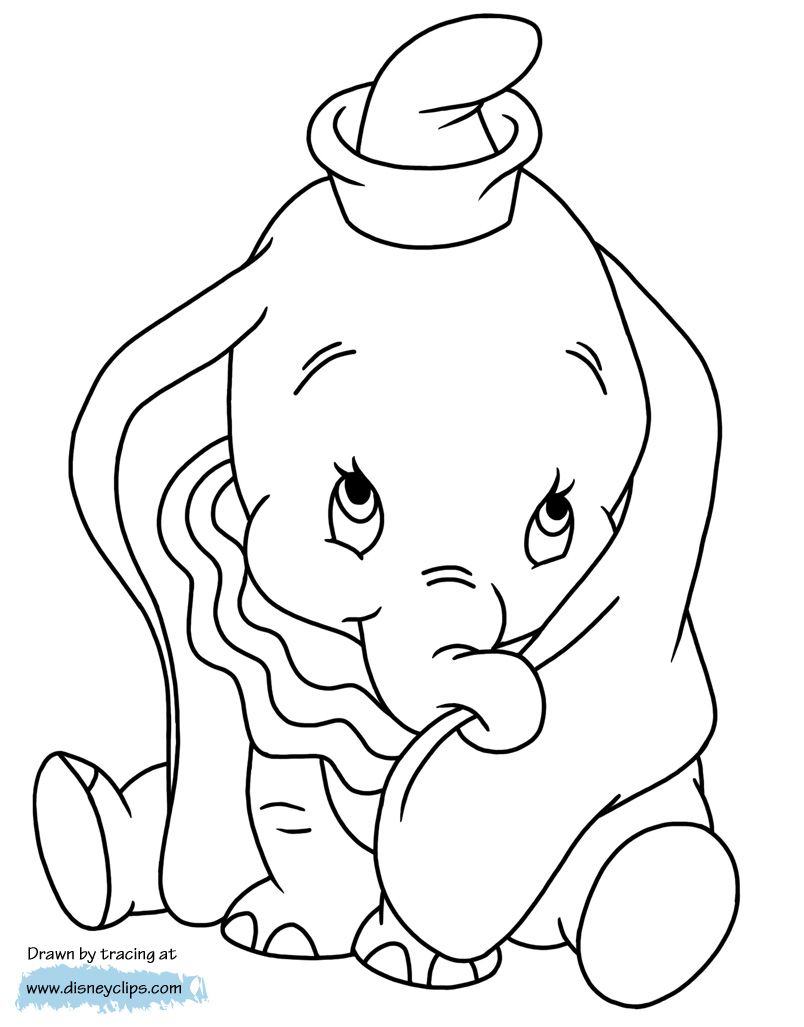 Adorable dumbo dumbo babyelephant disney coloring sheets disney coloring pages easy disney drawings