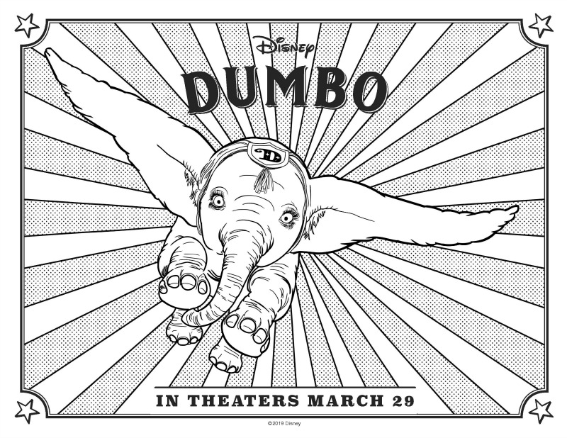 Free printable dumbo coloring pages activities