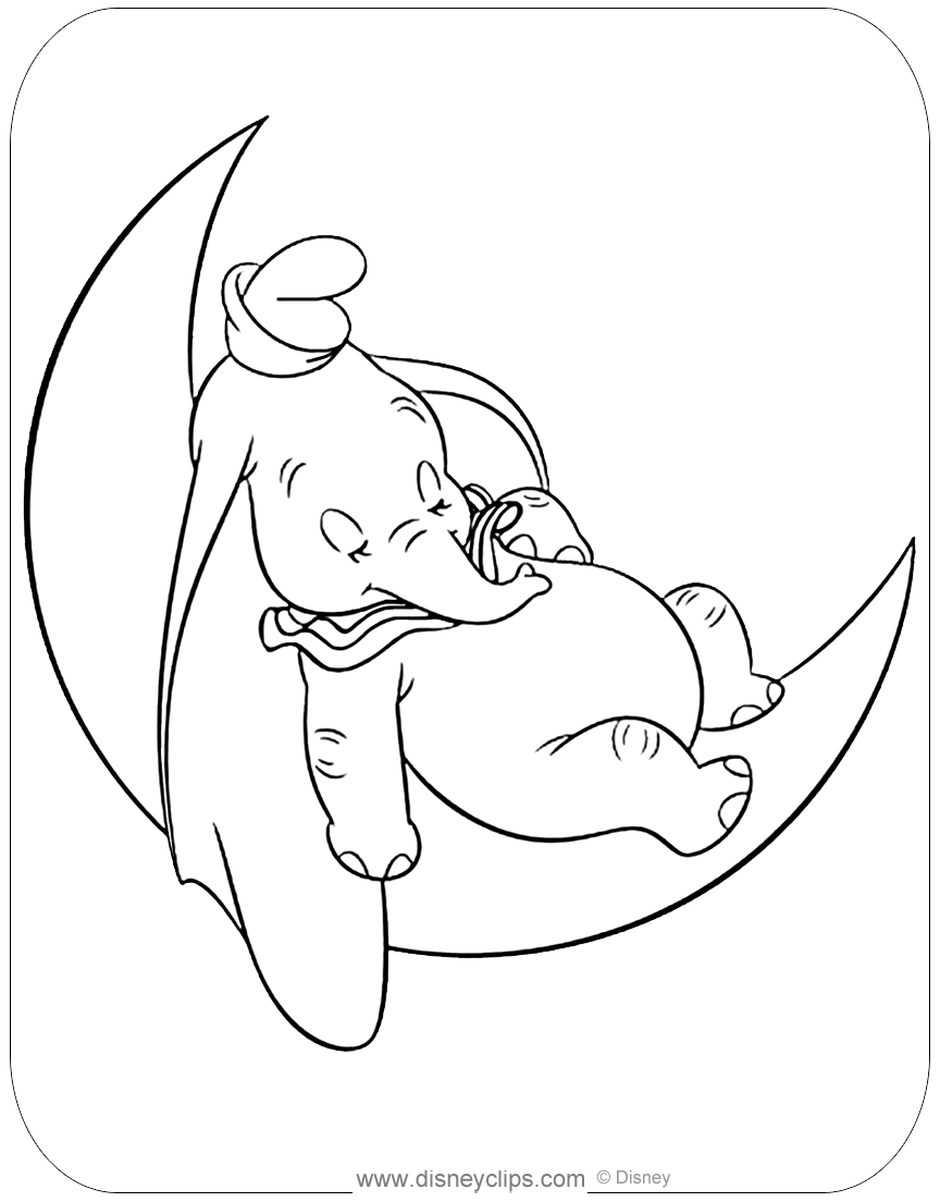 Printable dumbo coloring pages