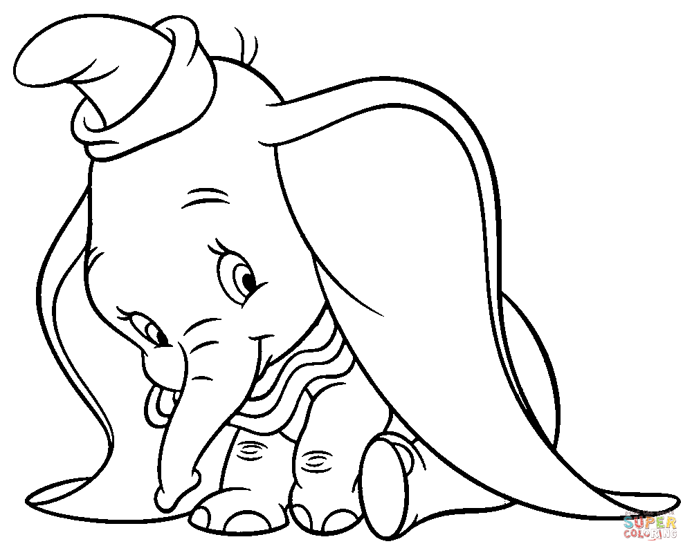 Cloringpages shy dumbo coloring page free printable coloring pages dumbo drawing dumbo cartoon cartoon drawings disney