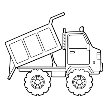Premium vector a cute and funny coloring page of a dump truck vehicle provides hours of coloring fun for children to color this page is very easy suitable for little kids