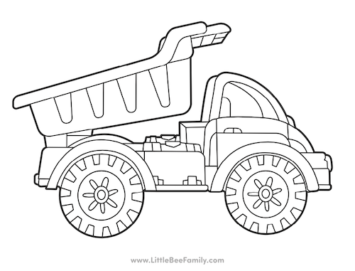 Dump truck coloring page