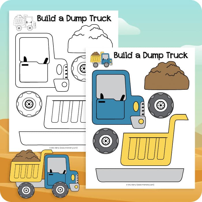 Free printable dump truck template mrs merry