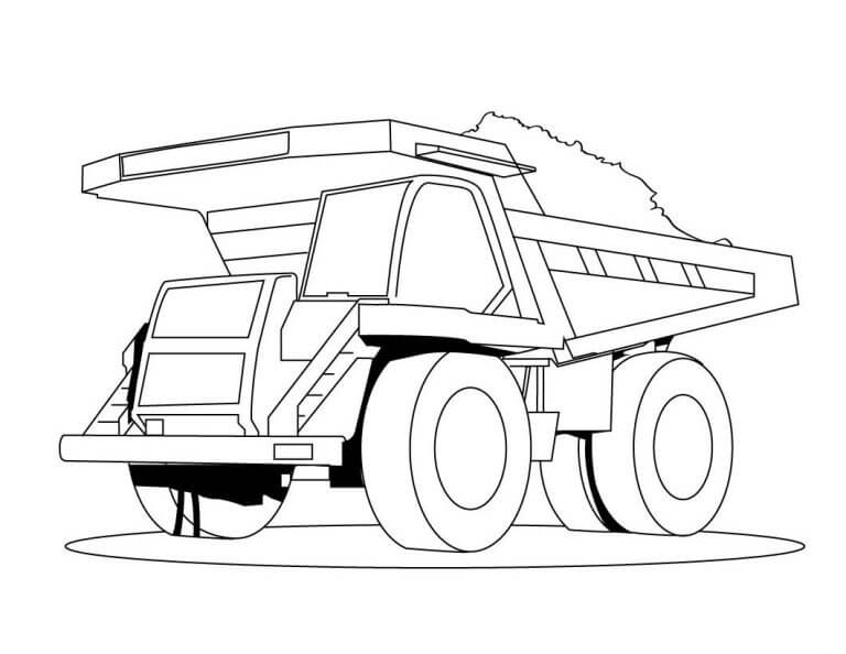 Coloring pages big dump truck coloring page