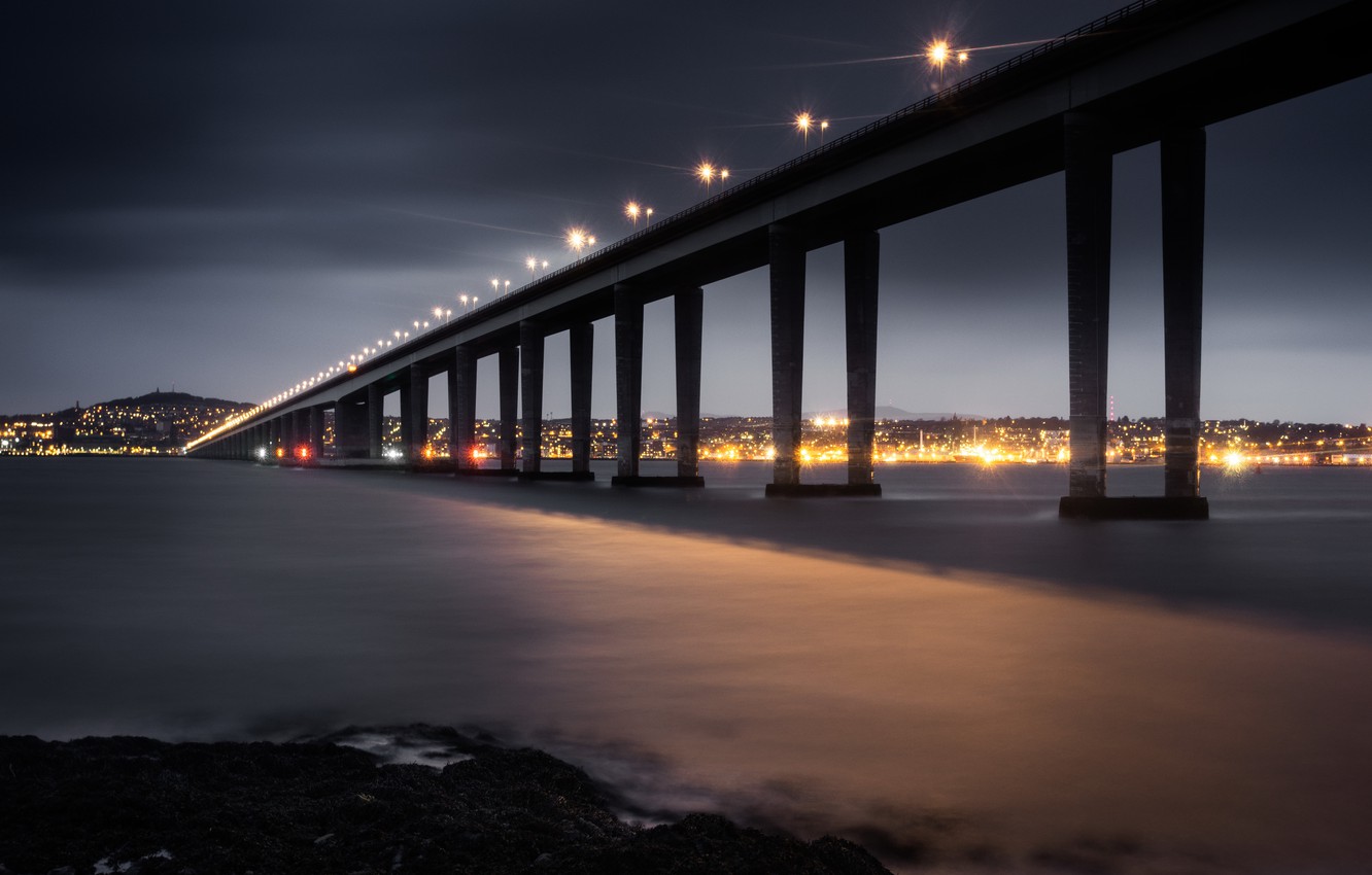 Wallpaper river night dundee tay road bridge images for desktop section ððñðð