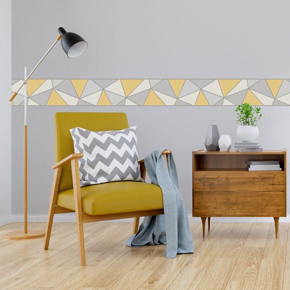 Apex yellow self adhesive wallpaper border