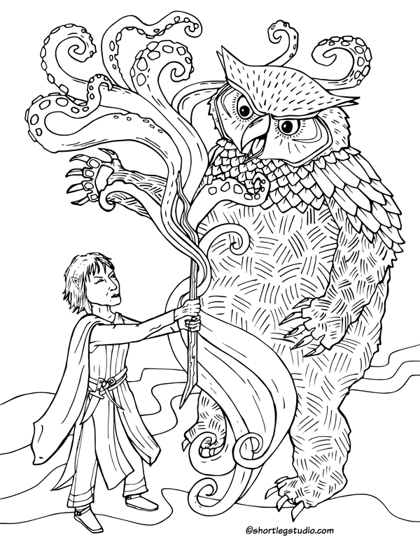 Fantasy and rpg coloring sheets â short leg studio