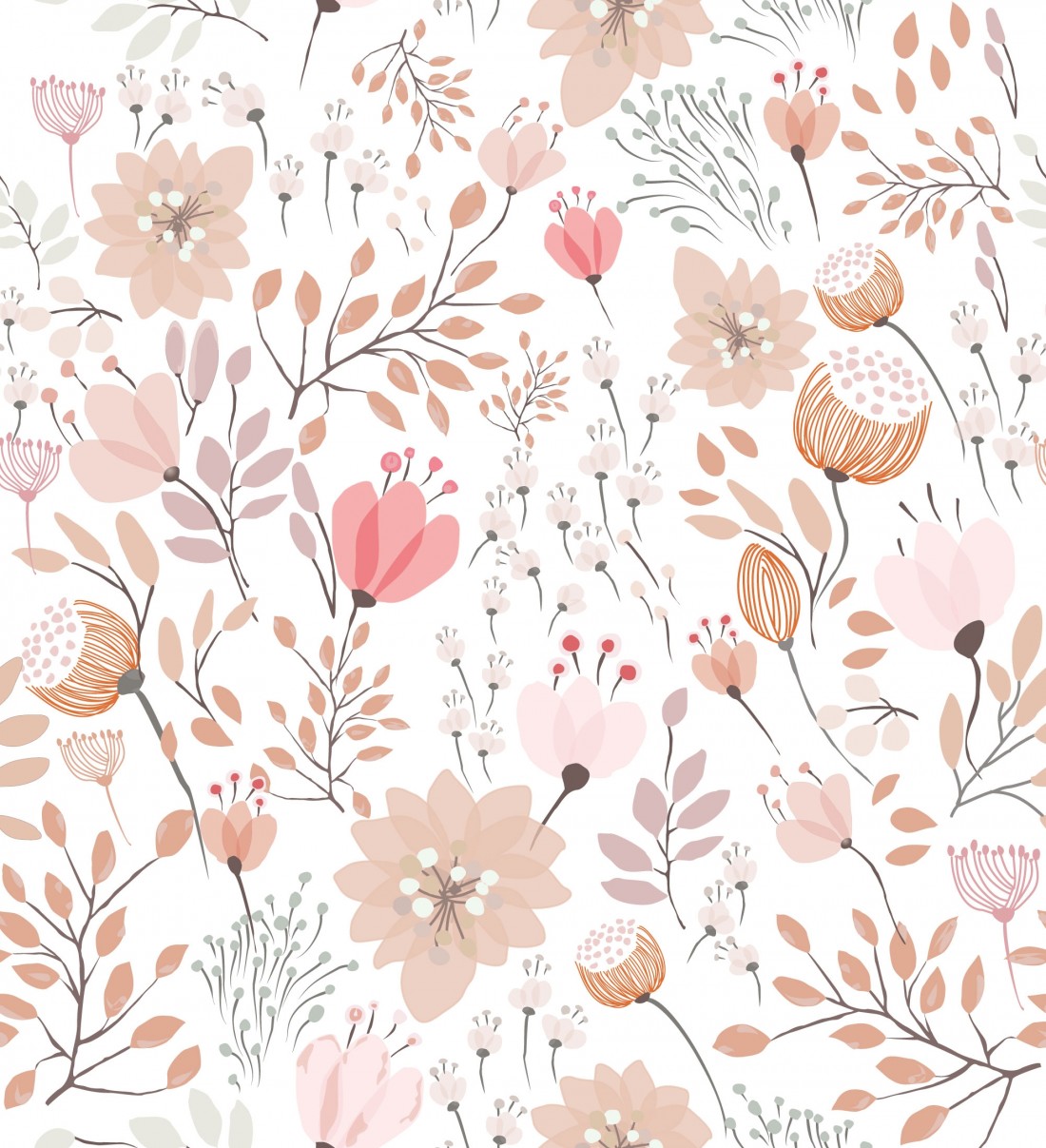 Advantage Catlett Light Pink Floral Toss Wallpaper at