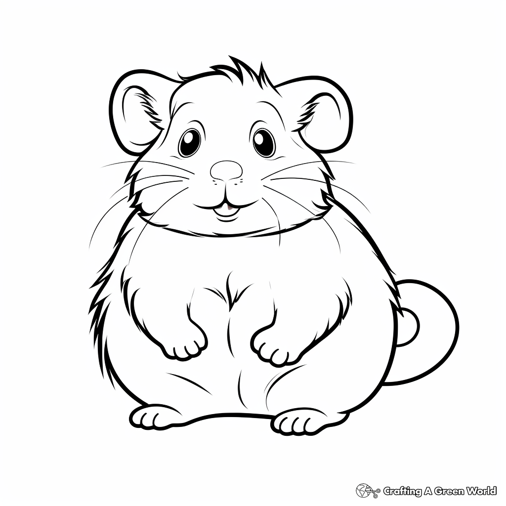 Realistic hamster coloring pages