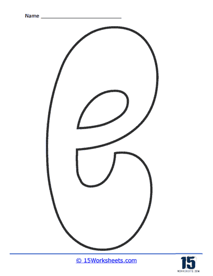 Bubble letter e worksheets