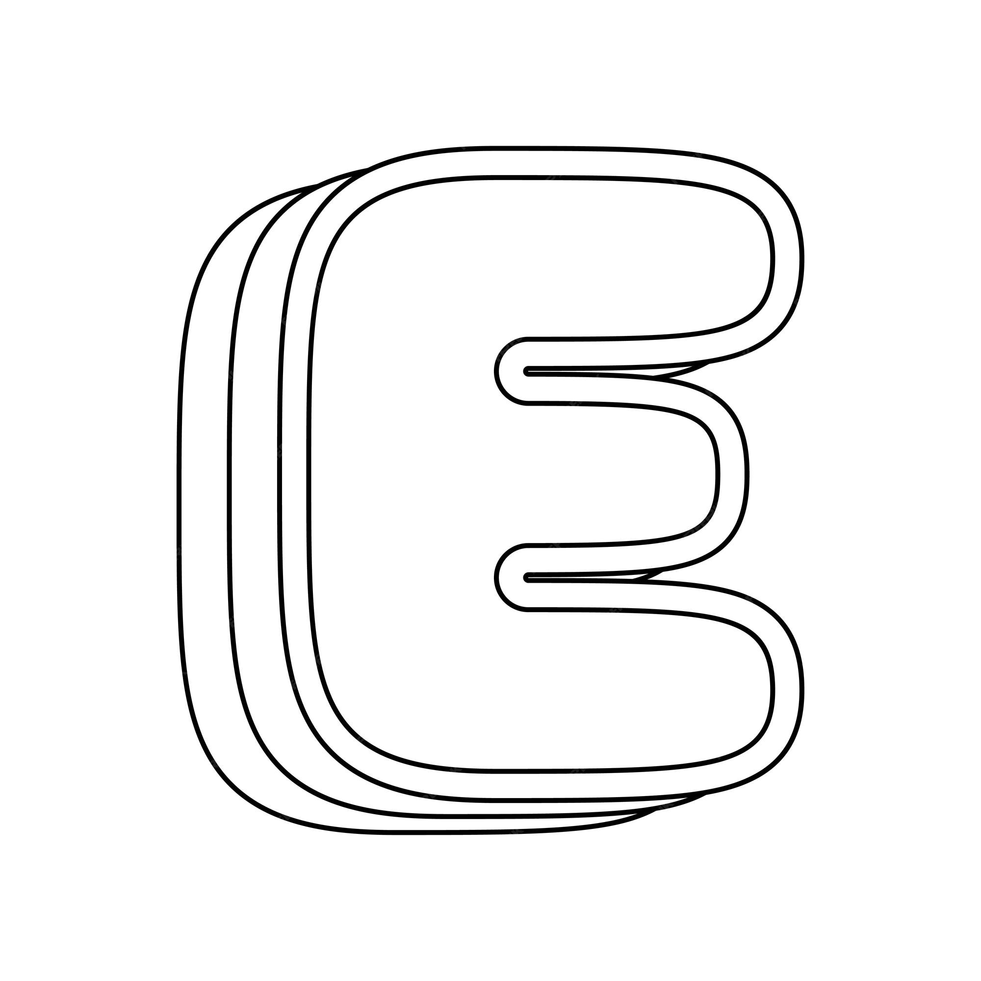 Premium vector coloring page with letter e for kids