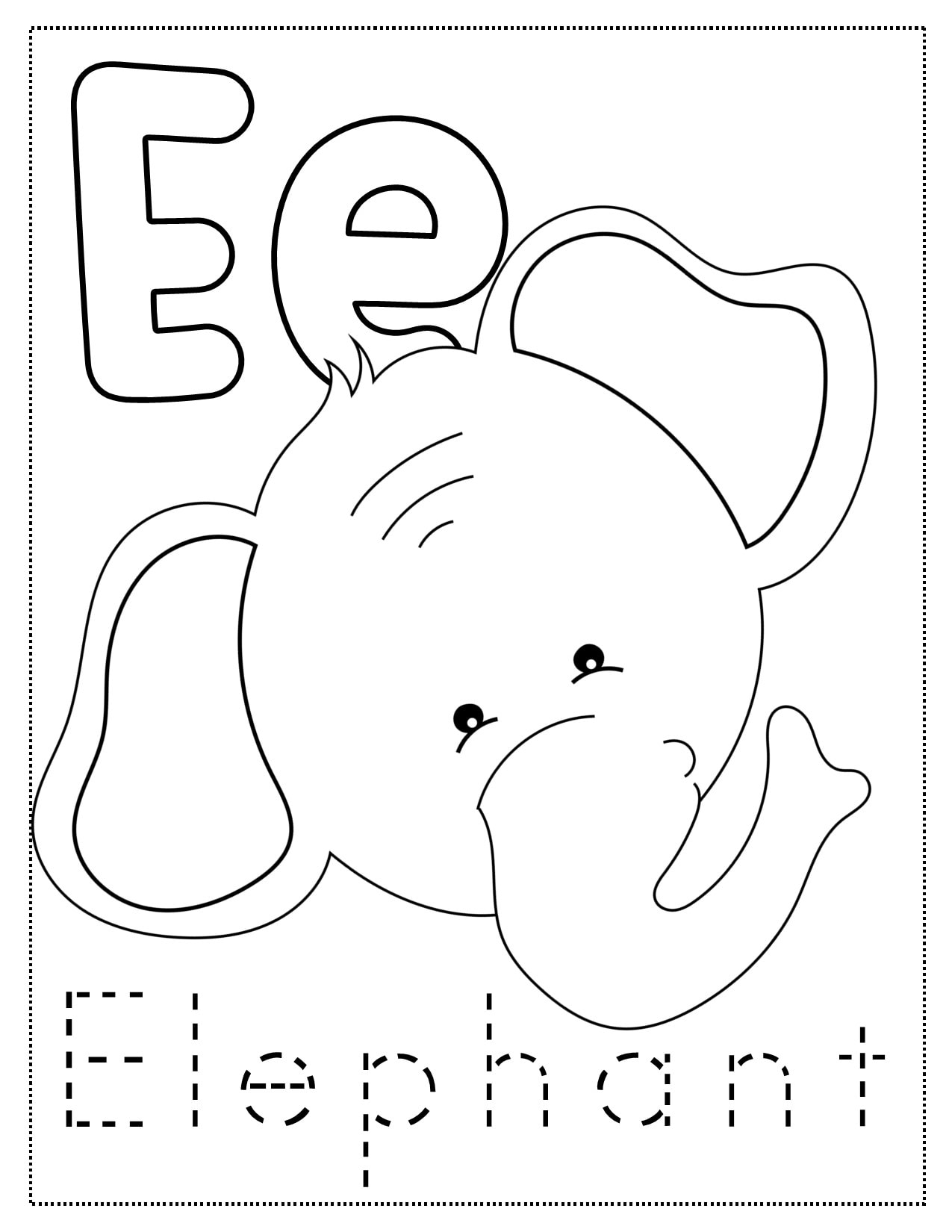 E is for earth craft coloring page