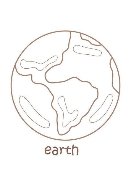 Premium vector alphabet e for earth coloring pages a for kids and adult