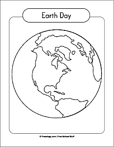 Earth day globe coloring page