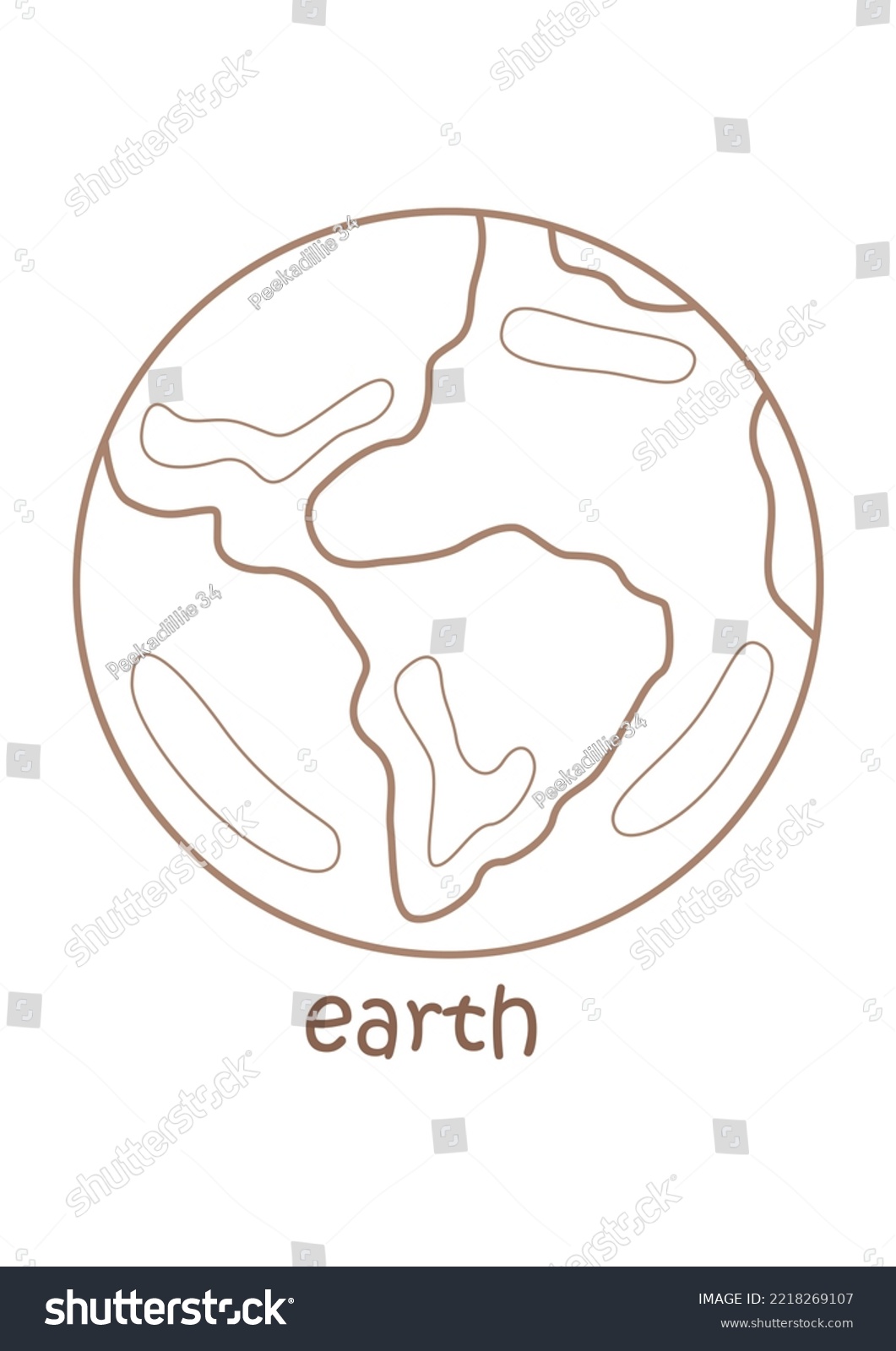 Alphabet e earth coloring pages a stock illustration