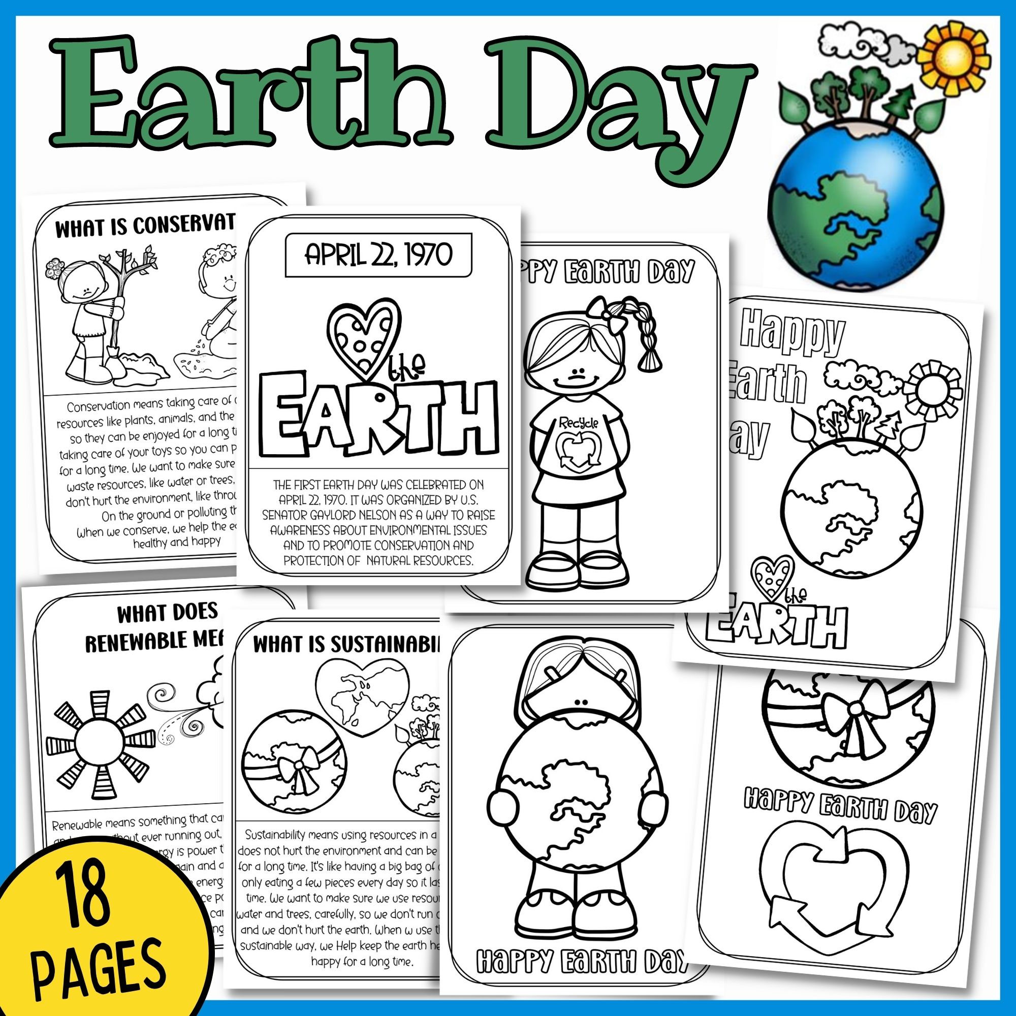 Earth day coloring pages coloring worksheets made by teachers