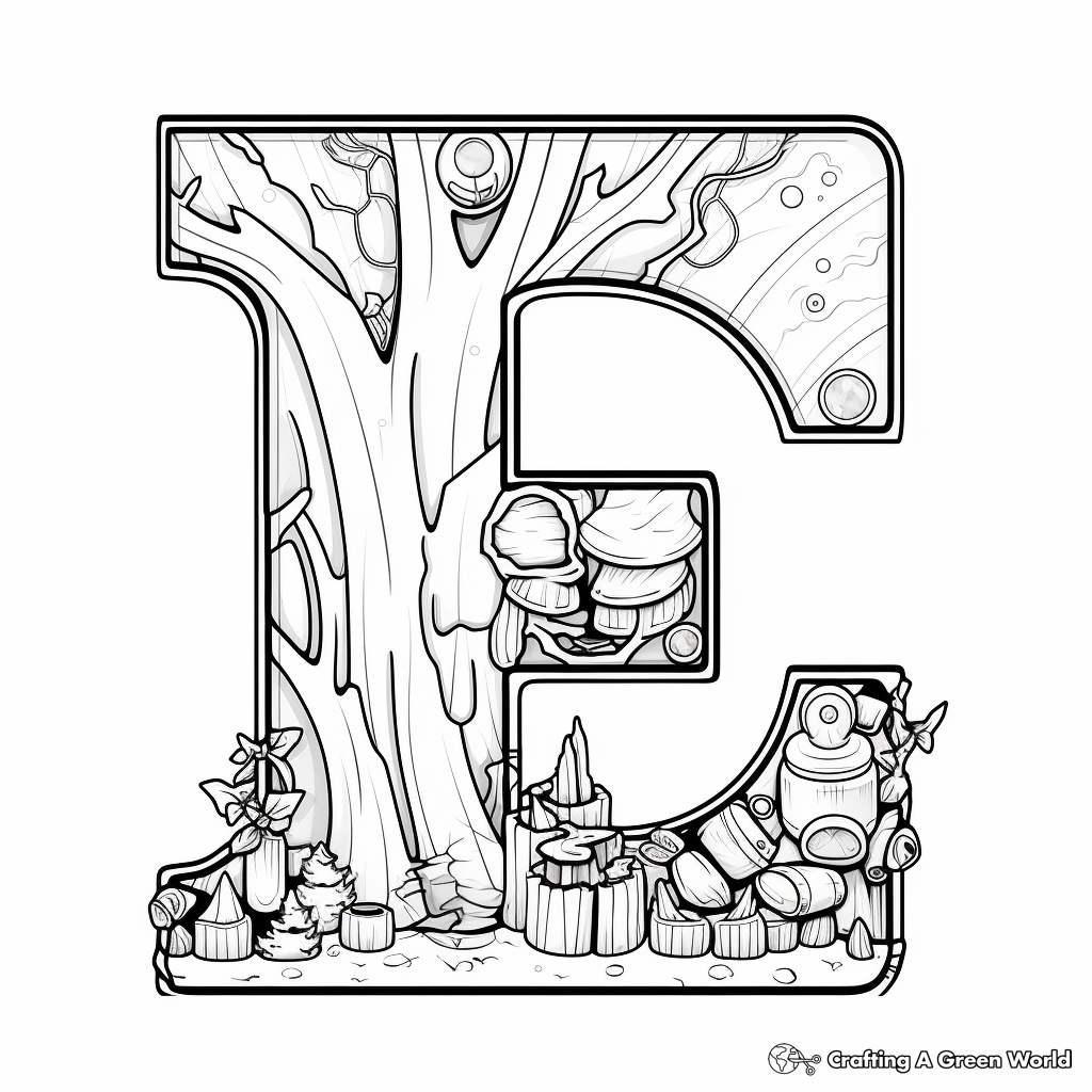 Letter e coloring pages